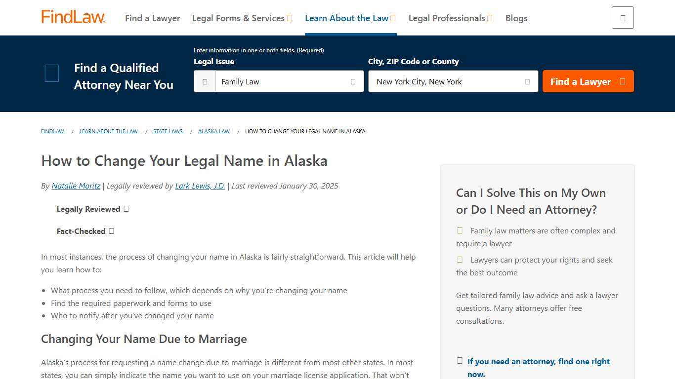 How to Change Your Legal Name in Alaska - FindLaw